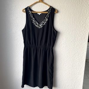 Gap Sequin Neckline Black Dress